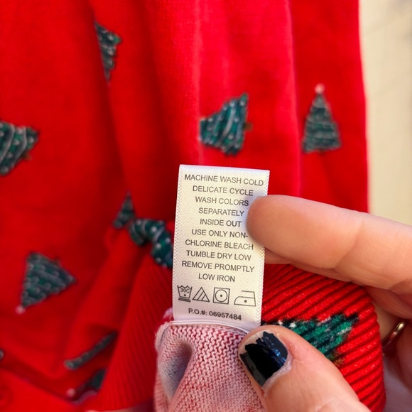 Woman Within Christmas Tree Cardigan 100% Cotton XXL Coastal Grandma - Picture 10 of 11